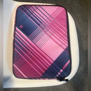 Hurley Pink and Blue Plaid Laptop Sleeve